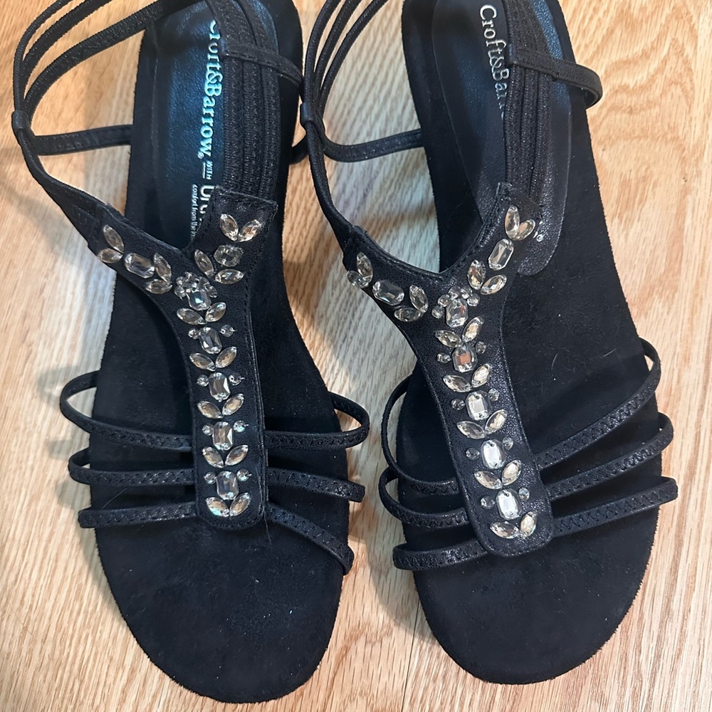 Sandals Black Croft & Barrow ortholite wedge